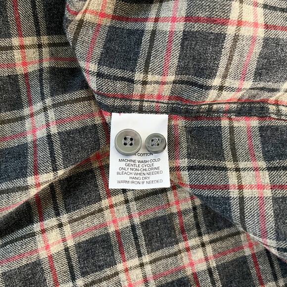 Untuckit Plaid Button Down Shirt XXL Grey Brown Red Flannel New - Picture 7 of 13
